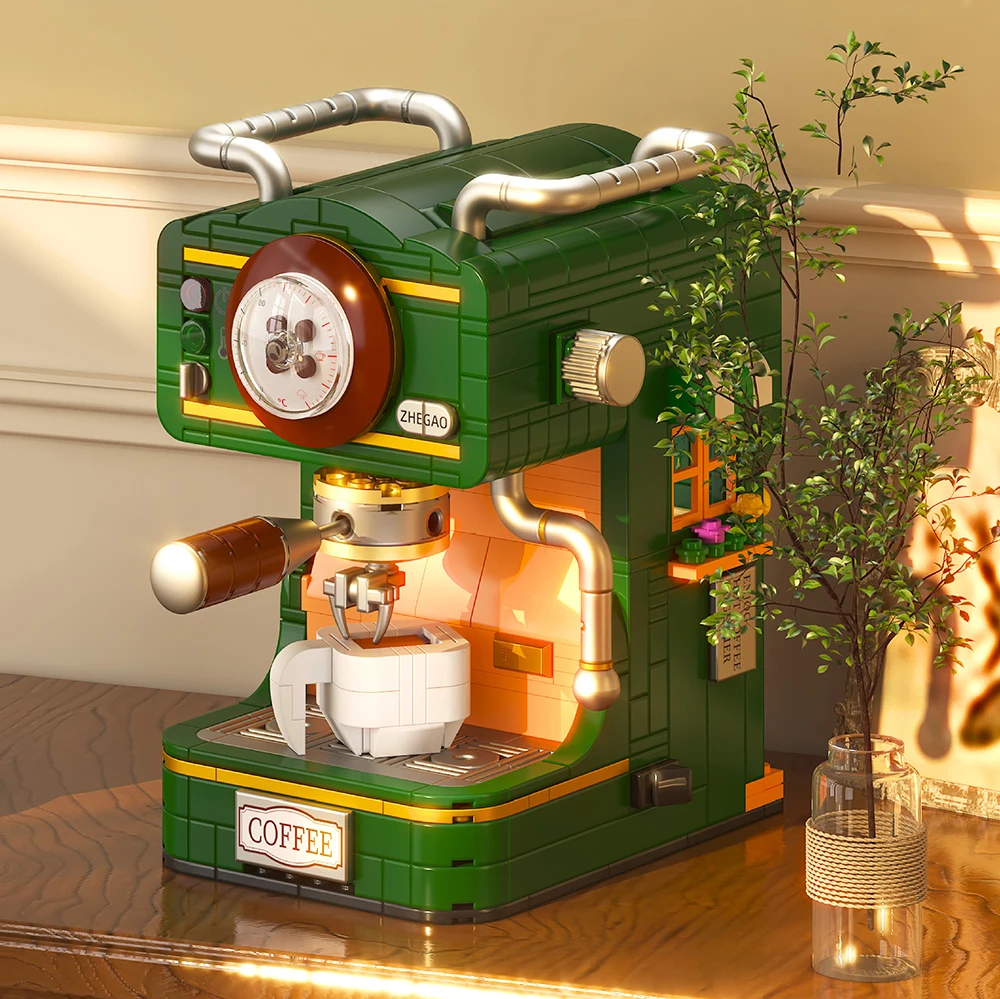 مكعبات بناء ماكينة قهوة بتصميم - مراجعة Office Technician وسعره